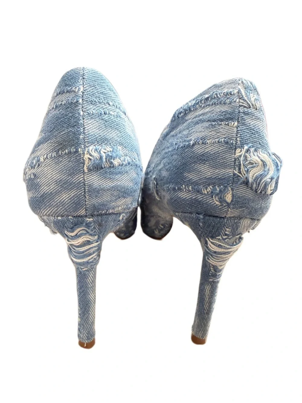 CHARLES BY CHARLES DAVID DISTRESSED DENIM HEELS